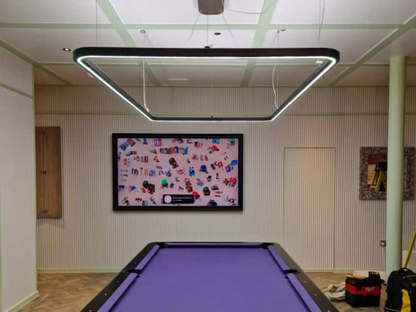 Wooden perimeter pool table light black stained 