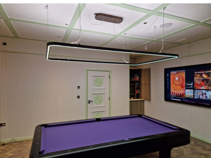 Led perimeter light for bliilard pool table suspended and camera mountable 